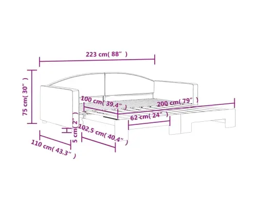 Dīvāngulta Bez Matrača, Tumši Pelēks, 100X200 Cm Vidaxl