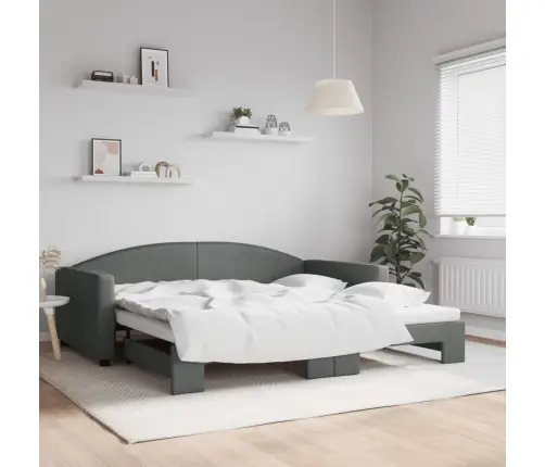 Dīvāngulta Bez Matrača, Tumši Pelēks, 100X200 Cm Vidaxl