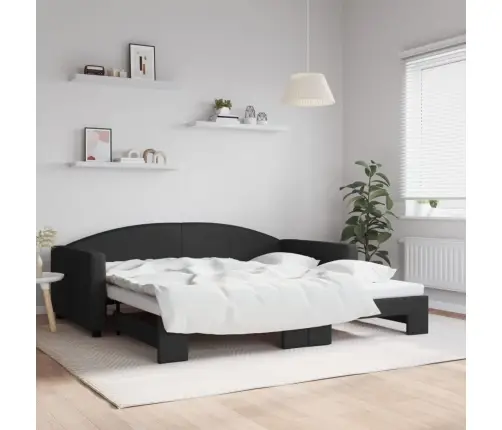 Izvelkams Dīvāns, Melns, 100X200 Cm, Audums Vidaxl