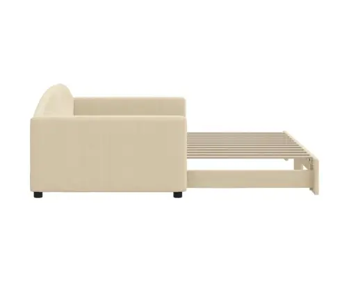 Izvelkams Dīvāns, Krēmkrāsas, 100X200 Cm, Audums Vidaxl