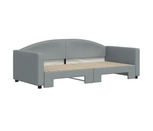 Lova Su Ištraukiama Dalimi, Šviesiai Pilka, 90X190cm Audinys