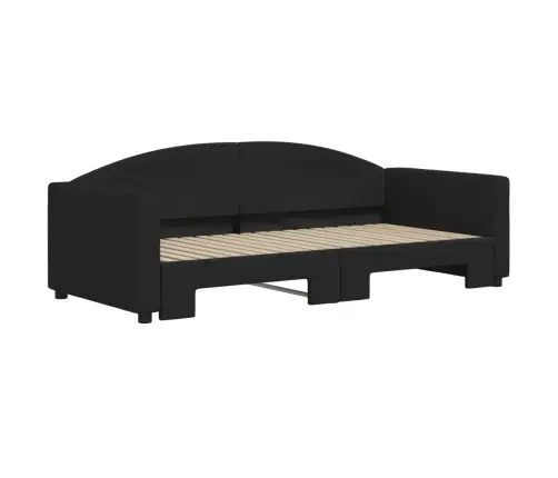 Izvelkams Dīvāns, Melns, 90X190 Cm, Audums Vidaxl