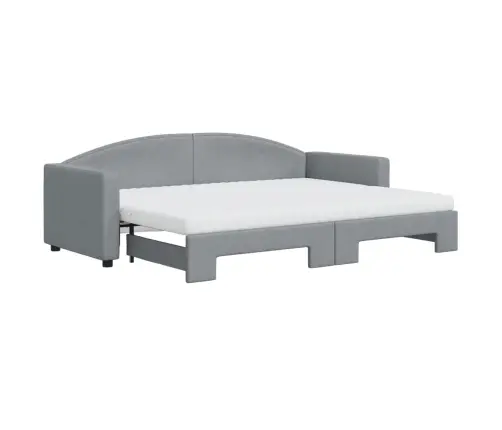 Izvelkama Dīvāngulta Ar Matraci, Gaiši Pelēks Audums, 80X200 Cm Vidaxl