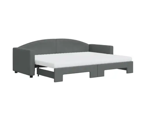 Izvelkama Dīvāngulta Ar Matraci, Tumši Pelēks Audums, 80X200 Cm Vidaxl