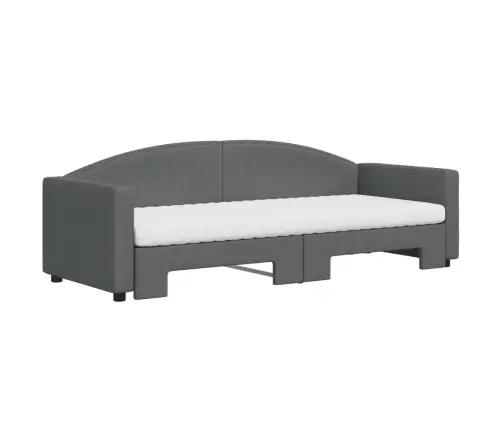 Izvelkama Dīvāngulta Ar Matraci, Tumši Pelēks Audums, 80X200 Cm Vidaxl