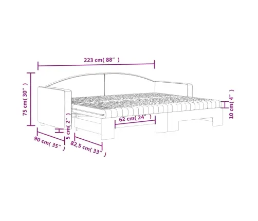 Dīvāngulta Ar Matraci, Melns Audums, 80X200 Cm Vidaxl