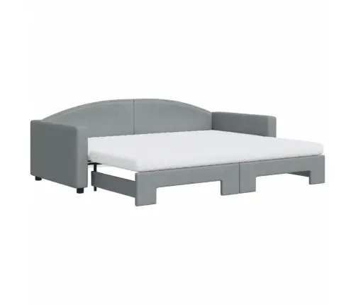 Dīvāngulta Ar Matraci, Gaiši Pelēks Audums, 90X200 Cm Vidaxl