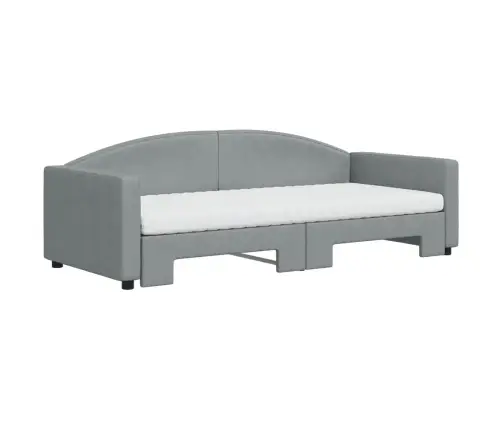 Dīvāngulta Ar Matraci, Gaiši Pelēks Audums, 90X200 Cm Vidaxl