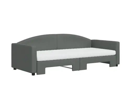 Dīvāngulta Ar Matraci, Tumši Pelēks Audums, 90X200 Cm Vidaxl