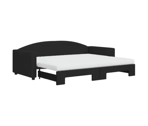 Diivanvoodi Väljatõmmatava Osaga, Must, 90X200 cm Kangas