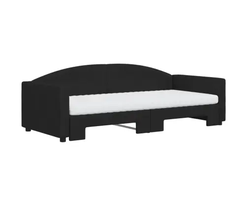 Diivanvoodi Väljatõmmatava Osaga, Must, 90X200 cm Kangas