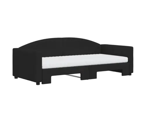 Dīvāngulta Ar Matraci, Melns Audums, 90X190 Cm Vidaxl