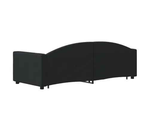 Lova Su Ištraukiama Dalimi/Stalčiais, Juoda, 80X200cm Audinys