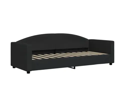 Lova Su Ištraukiama Dalimi/Stalčiais, Juoda, 80X200cm Audinys