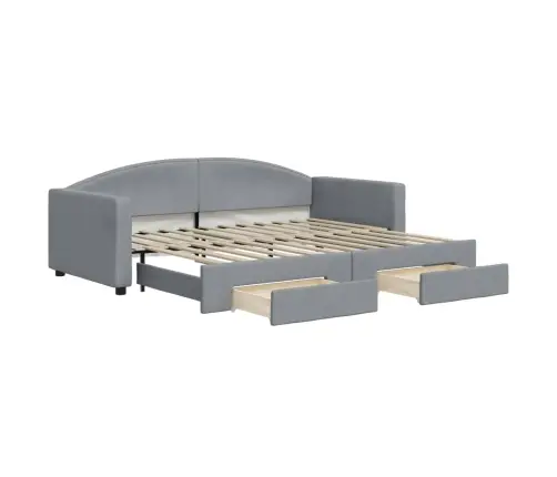 Väljatõmmatav Diivanvoodi, Helehall, 90X200 cm Kangas