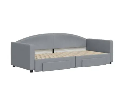 Väljatõmmatav Diivanvoodi, Helehall, 90X200 cm Kangas