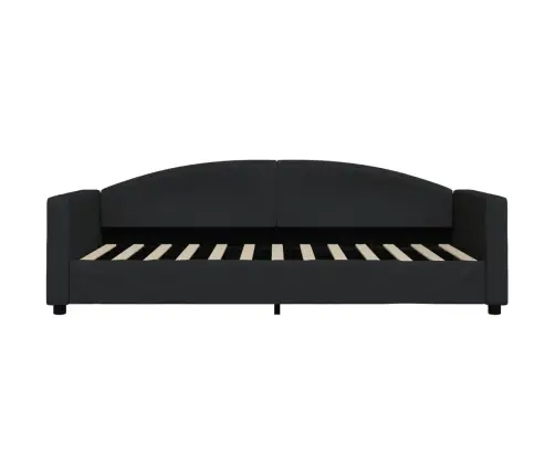Lova Su Ištraukiama Dalimi/Stalčiais, Juoda, 90X200cm Audinys