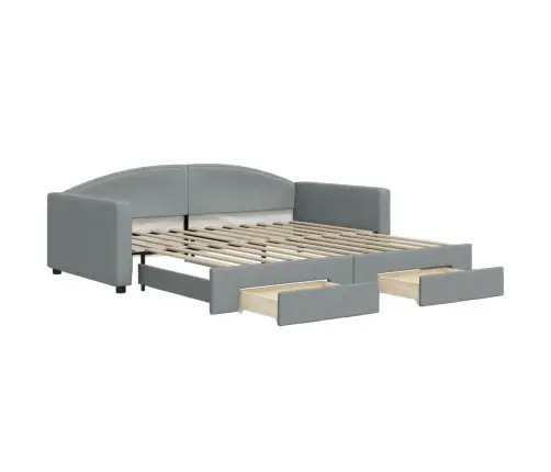 Izvelkams Dīvāns Ar Atvilktnēm, Gaiši Pelēks, 100X200Cm, Audums Vidaxl