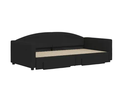 Diivanvoodi Väljatõmmatava Osaga, Must, 100X200 cm Kangas