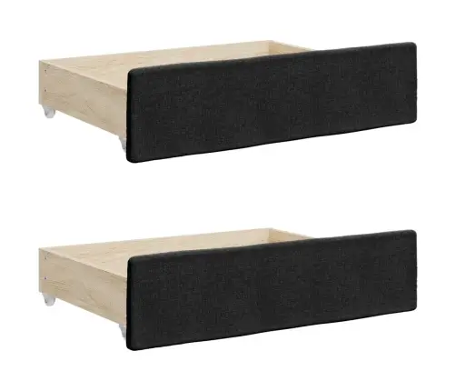 Diivanvoodi Väljatõmmatava Osaga, Must, 100X200 cm Kangas