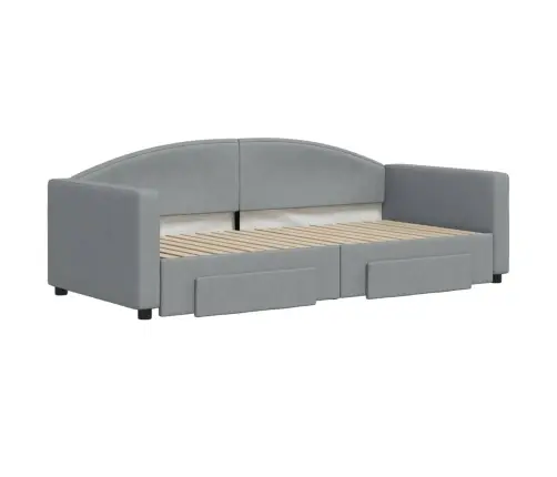 Izvelkams Dīvāns Ar Atvilktnēm, Gaiši Pelēks, 90X190 Cm, Audums Vidaxl