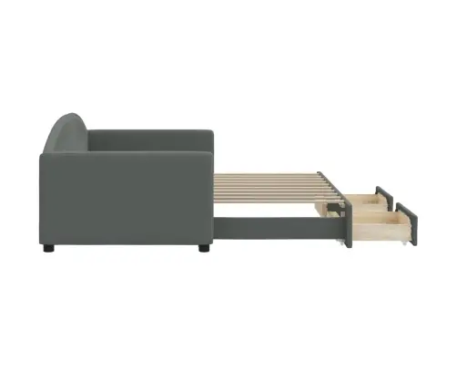 Diivanvoodi Väljatõmmatava Osaga, Tumehall, 90X190 cm Kangas