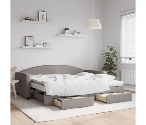 Diivanvoodi Väljatõmmatava Osaga, Pruunikas, 90X200 cm Kangas