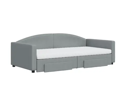 Izvelkams Dīvāns Ar Atvilktnēm, Gaiši Pelēks, 100X200Cm, Audums Vidaxl