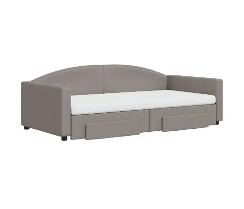 Lova Su Ištraukiama Dalimi/Stalčiais, Taupe, 100X200cm Audinys