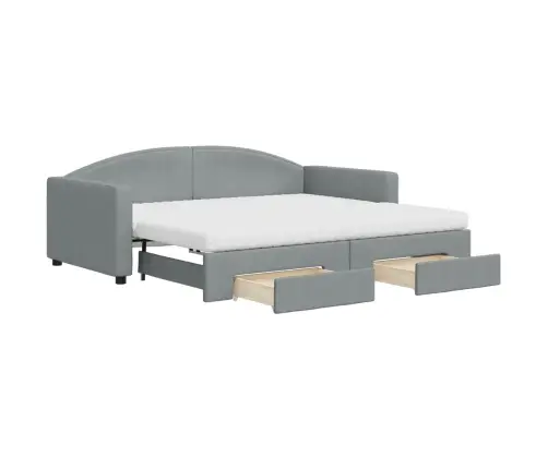 Diivanvoodi Madratsiga, Helehall, 90X190 cm Kangas