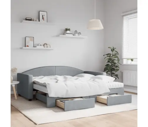 Diivanvoodi Madratsiga, Helehall, 90X190 cm Kangas