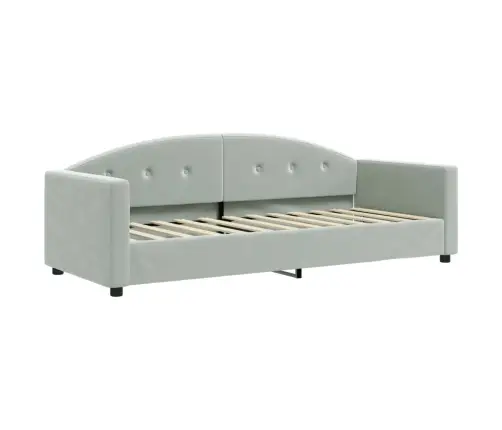 Lova Su Čiužiniu, Šviesiai Pilkos Spalvos, 80X200cm Aksomas