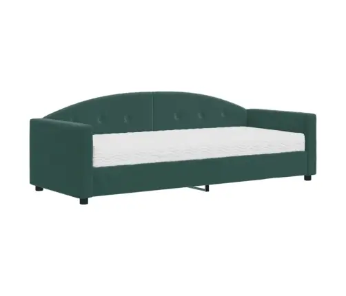 Lova Su Čiužiniu, Tamsiai Žalios Spalvos, 80X200cm Aksomas