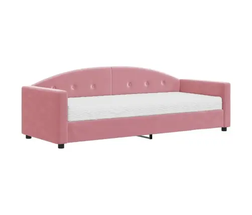 Dīvāngulta Ar Matraci, Rozā Samts, 80X200 Cm Vidaxl