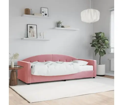 Dīvāngulta Ar Matraci, Rozā Samts, 80X200 Cm Vidaxl