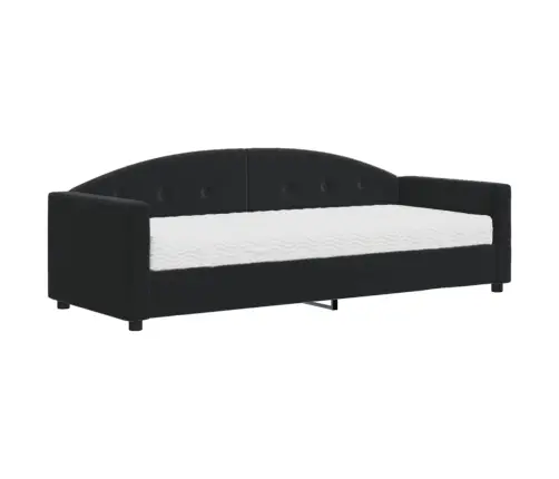 Diivanlvoodi Madratsiga, Must, 80X200 cm Samet