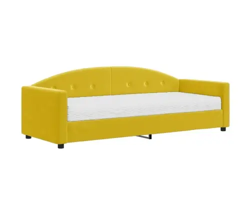 Diivanlvoodi Madratsiga, Kollane, 80X200 cm Samet