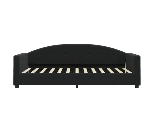 Izvelkams Dīvāns Ar Matraci, Melns, 90X200 Cm, Samts Vidaxl