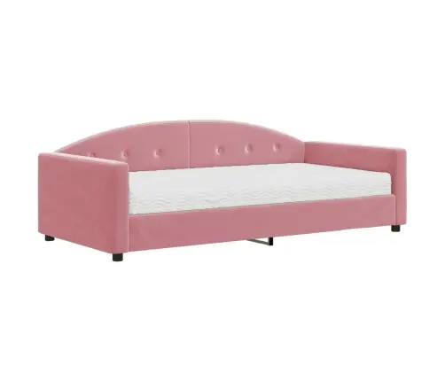 Dīvāngulta Ar Matraci, Rozā Samts, 100X200 Cm Vidaxl