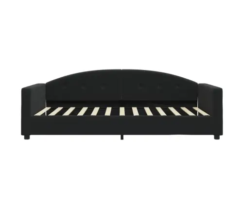 Diivanvoodi Madratsiga, Must, 100X200 cm Samet