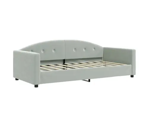 Dīvāngulta Ar Matraci, Gaiši Pelēks Samts, 90X190 Cm Vidaxl