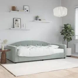 Dīvāngulta Ar Matraci, Gaiši Pelēks Samts, 90X190 Cm Vidaxl Dīvāngulta Ar Matraci, Gaiši Pelēks Samts, 90X190 Cm Vidaxl