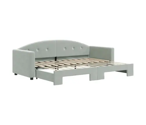 Izvelkams Dīvāns, Gaiši Pelēks, 80X200 Cm, Samts Vidaxl