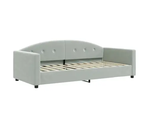 Diivanvoodi Väljatõmmatava Osaga, Helehall, 90X200 cm Samet