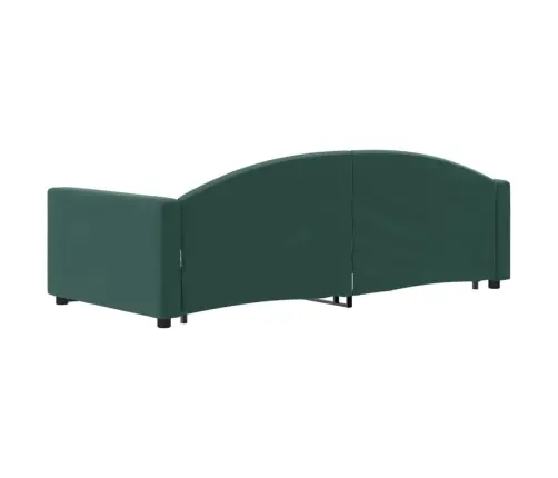 Lova Su Ištraukiama Dalimi, Tamsiai Žalia, 90X200cm Aksomas