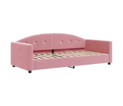 Izvelkams Dīvāns, Rozā, 90X200 Cm, Samts Vidaxl