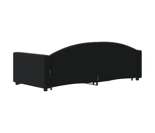 Diivanvoodi Väljatõmmatava Osaga, Must, 90X200 cm Samet