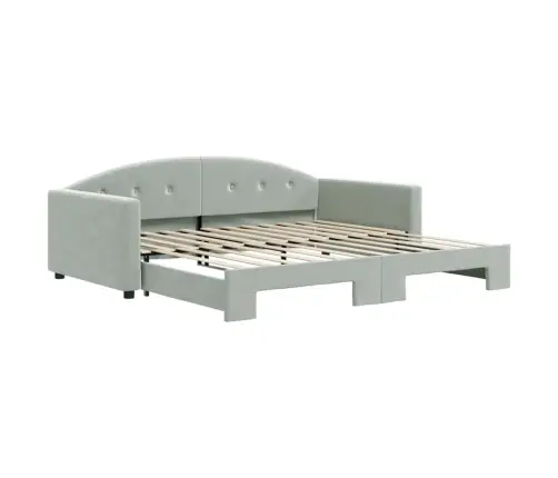 Izvelkams Dīvāns, Gaiši Pelēks, 100X200 Cm, Samts Vidaxl