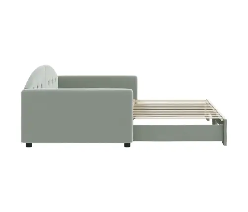 Izvelkams Dīvāns, Gaiši Pelēks, 100X200 Cm, Samts Vidaxl