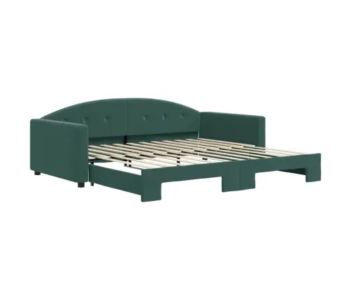 Izvelkams Dīvāns, Tumši Zaļš, 100X200 Cm, Samts Vidaxl